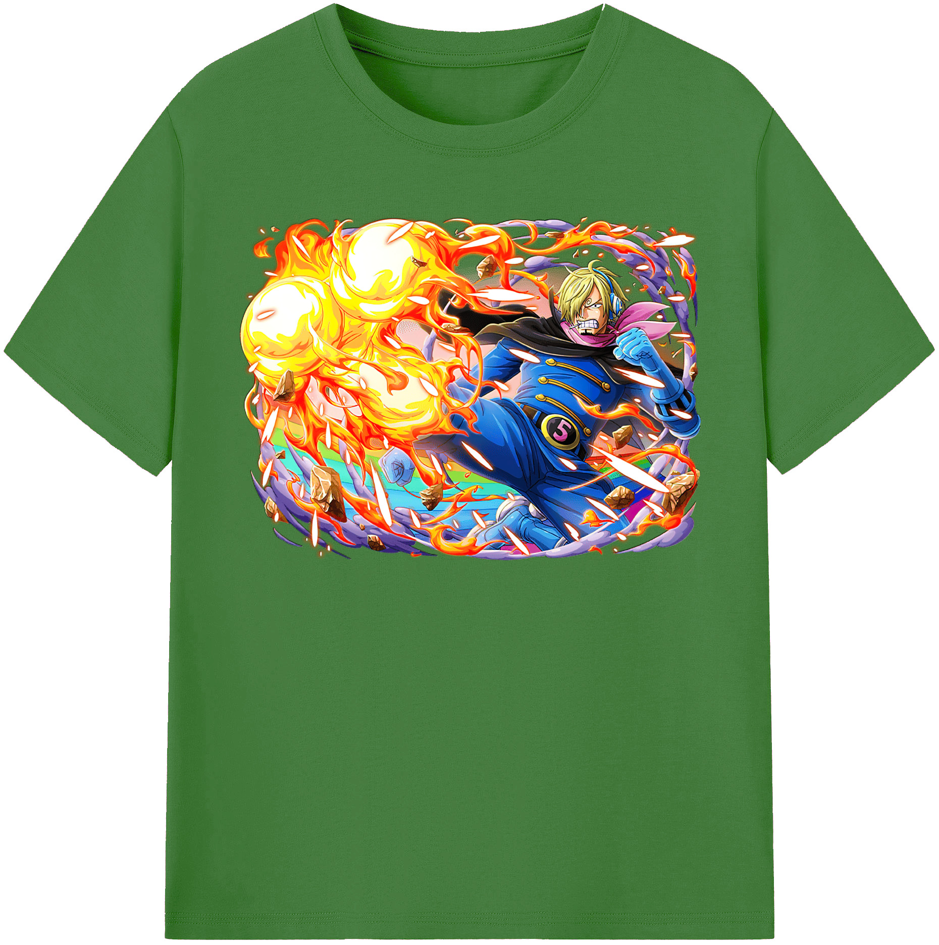 （画像用） ワンピース サンジ ONE PIECE Sanji レディースカジュアルプリントTシャツ（綿100％）